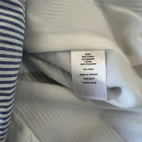 Talbots Womens Size 14 Skirt Blue White Pinstripe Lined Knee Length With Pockets - Picture 9 of 10